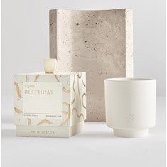Ceramic Sentiment Candle Happy Birthday 